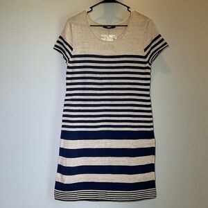 Peruvian Connection Mariner Dress – Blue & Natural Striped – Size Medium – NWT